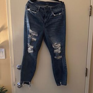 Judy Blue Ripped Dark Blue Skinny Jeans